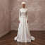 Modest Muslim Wedding Dress with Long Sleeves and Beaded Bodice