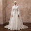 Modest Muslim Wedding Gown with Cape and Long Sleeves