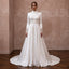 Modest Satin A - Line Wedding Dress with High Neck - Apparel & Accessories > Clothing > Wedding & Bridal Party Dresses > Wedding Dresses - Mignonette Bridal