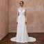 Modest Soft White Chiffon High Neck Long Sleeve Bridal Dress