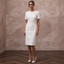 Monochrome White Linen Shift Dress for Rehearsal Brunch