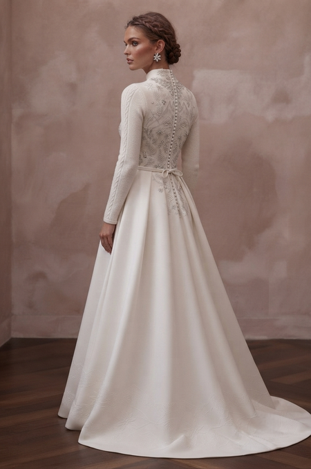 Mountain Wedding Dresses with Cozy Long Sleeves