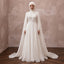 Muslim Chiffon Bridal Gown with Cape and A-Line Silhouette