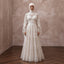 Muslim Lace Bridal Gown with Long Sleeves and Cape
