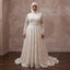 Muslim Plus Size Lace Wedding Dress with Long Sleeves
