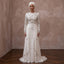 Muslim Wedding Dress with Hijab and Long Sleeves