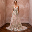 Nature - Inspired Blush Wildflower Lace Dress for Elopement - Apparel & Accessories > Clothing > Wedding & Bridal Party Dresses > Wedding Dresses - Mignonette Bridal