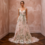 Nature-Inspired Blush Wildflower Lace Dress for Elopement