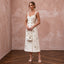 Nautical-Inspired Ivory Linen Midi Wedding Dress for Seaside Engagement