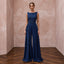 Navy Blue Crepe Tailored Jumpsuit with Wide Leg Trousers