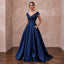 Navy Blue Taffeta Ball Gown with Pockets for Mother of the Bride - Apparel & Accessories > Clothing > Wedding & Bridal Party Dresses > Wedding Dresses - Mignonette Bridal