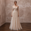 Nude Illusion Wedding Dresses with Delicate Embroidery