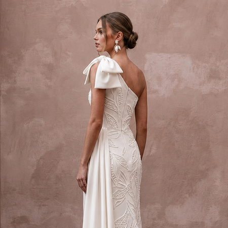 One Shoulder Wedding Dresses with Fashion - Forward Style - Apparel & Accessories > Clothing > Wedding & Bridal Party Dresses > Wedding Dresses - Mignonette Bridal