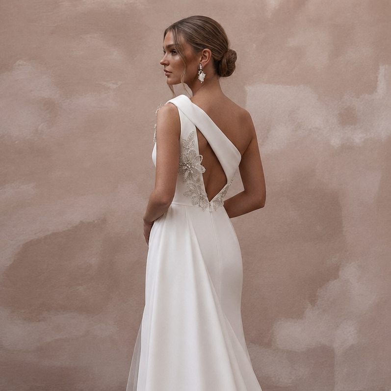 One Shoulder Wedding Dresses with Modern Glamour