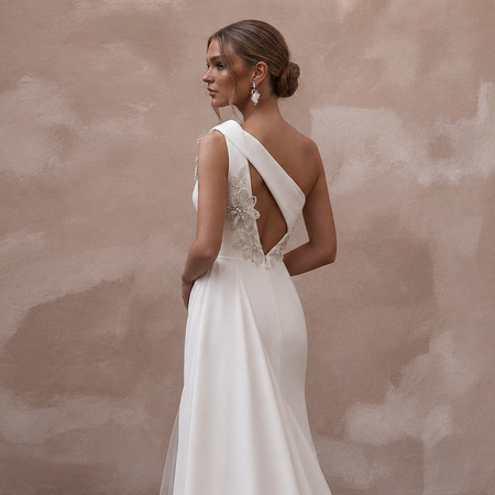 One Shoulder Wedding Dresses with Modern Glamour