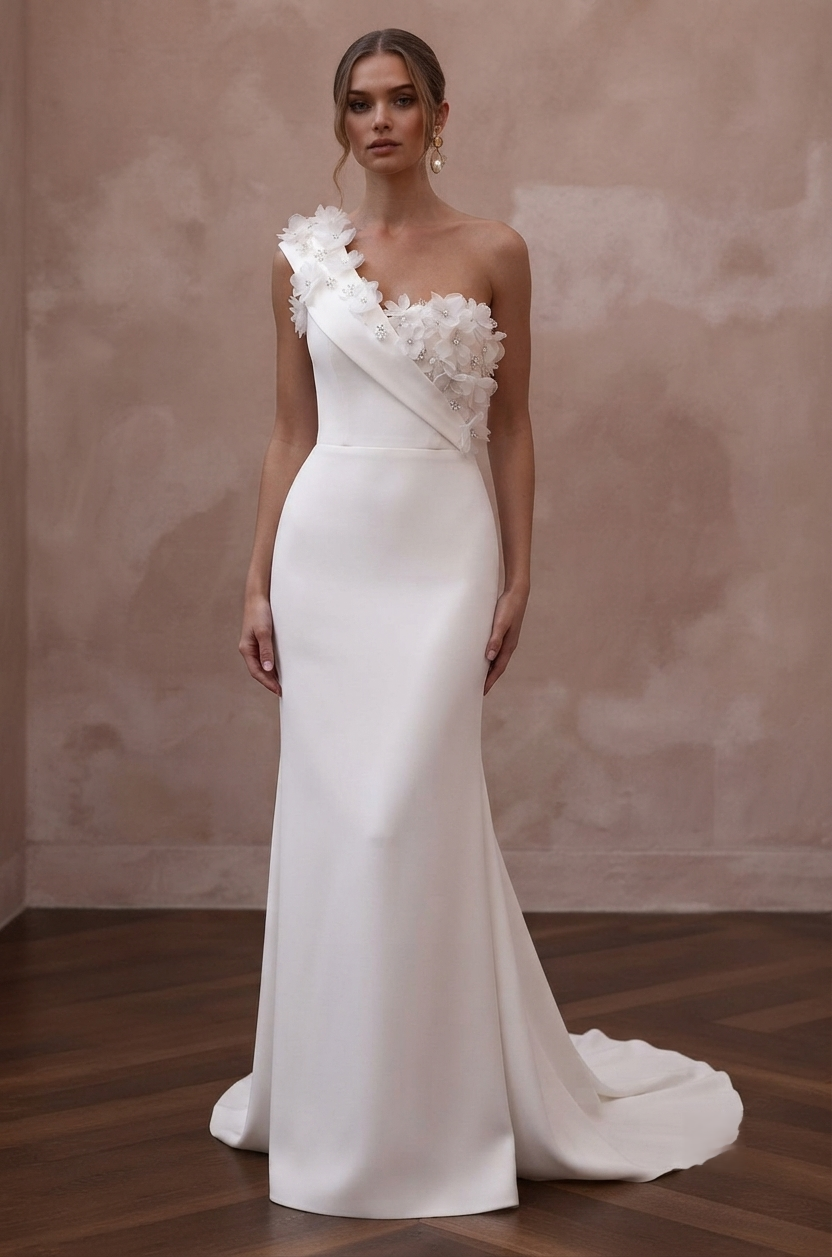 One Shoulder Wedding Dresses with Modern Luxury Appeal