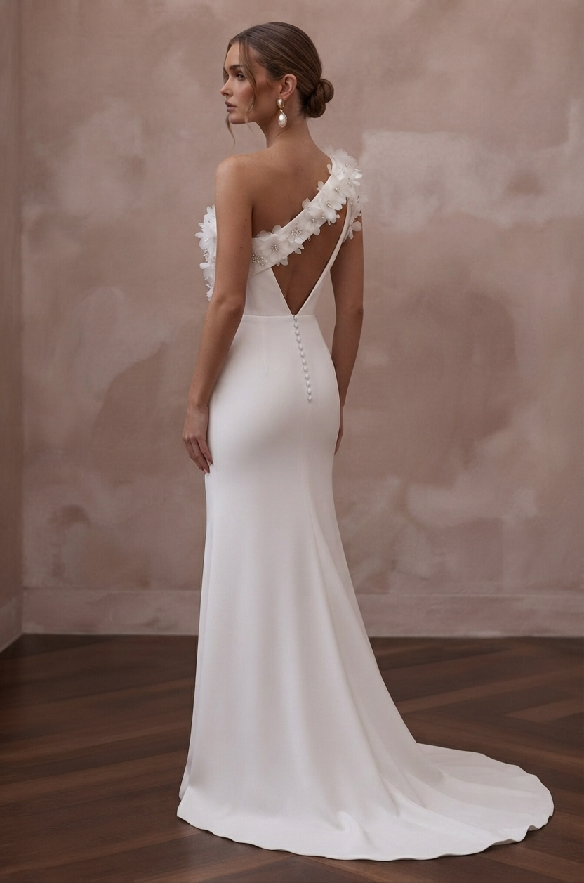 One Shoulder Wedding Dresses with Modern Luxury Appeal