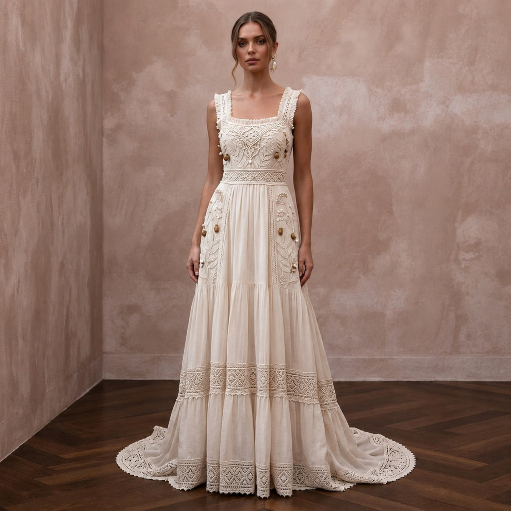 Organic Cotton Wedding Dresses with Natural Bridal Beauty - Apparel & Accessories > Clothing > Wedding & Bridal Party Dresses > Wedding Dresses - Mignonette Bridal