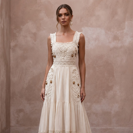 Organic Cotton Wedding Dresses with Natural Bridal Beauty - Apparel & Accessories > Clothing > Wedding & Bridal Party Dresses > Wedding Dresses - Mignonette Bridal