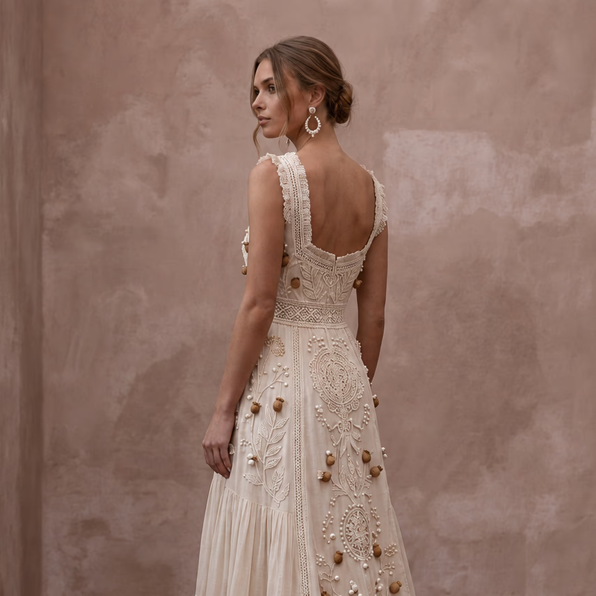 Organic Cotton Wedding Dresses with Natural Bridal Beauty - Apparel & Accessories > Clothing > Wedding & Bridal Party Dresses > Wedding Dresses - Mignonette Bridal