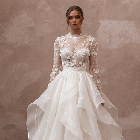 Organza A-Line Wedding Dresses with Airy Volume