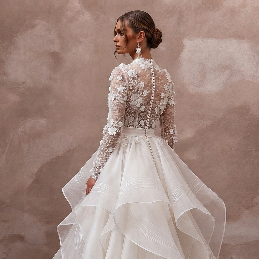 Organza A-Line Wedding Dresses with Airy Volume