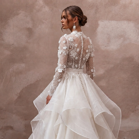 Organza A-Line Wedding Dresses with Airy Volume