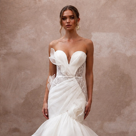 Organza Mermaid Wedding Dresses with Contemporary Style
