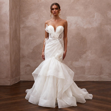 Organza Mermaid Wedding Dresses with Contemporary Style - Apparel & Accessories > Clothing > Wedding & Bridal Party Dresses > Wedding Dresses - Mignonette Bridal