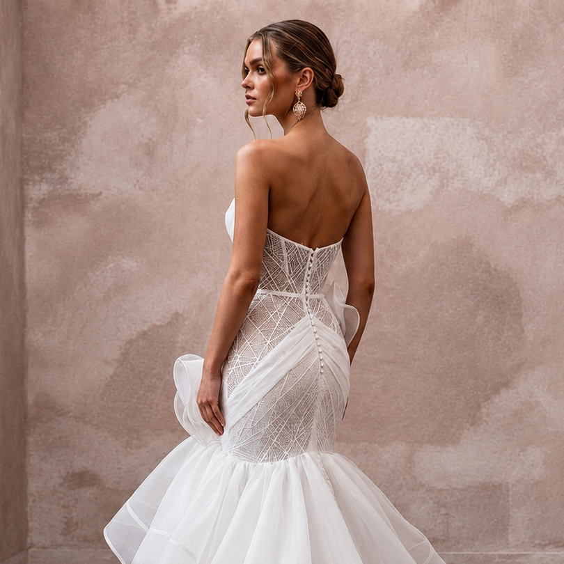 Organza Mermaid Wedding Dresses with Contemporary Style