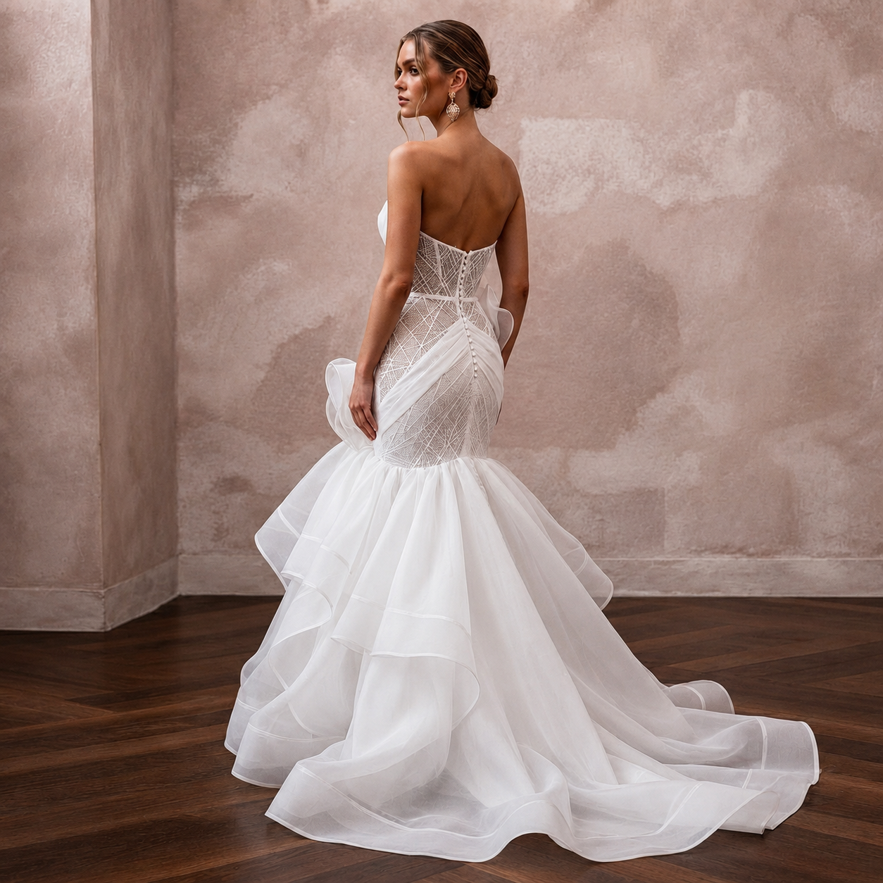 Organza Mermaid Wedding Dresses with Contemporary Style