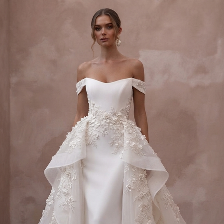 Overskirt Wedding Dresses with Dramatic Bridal Looks