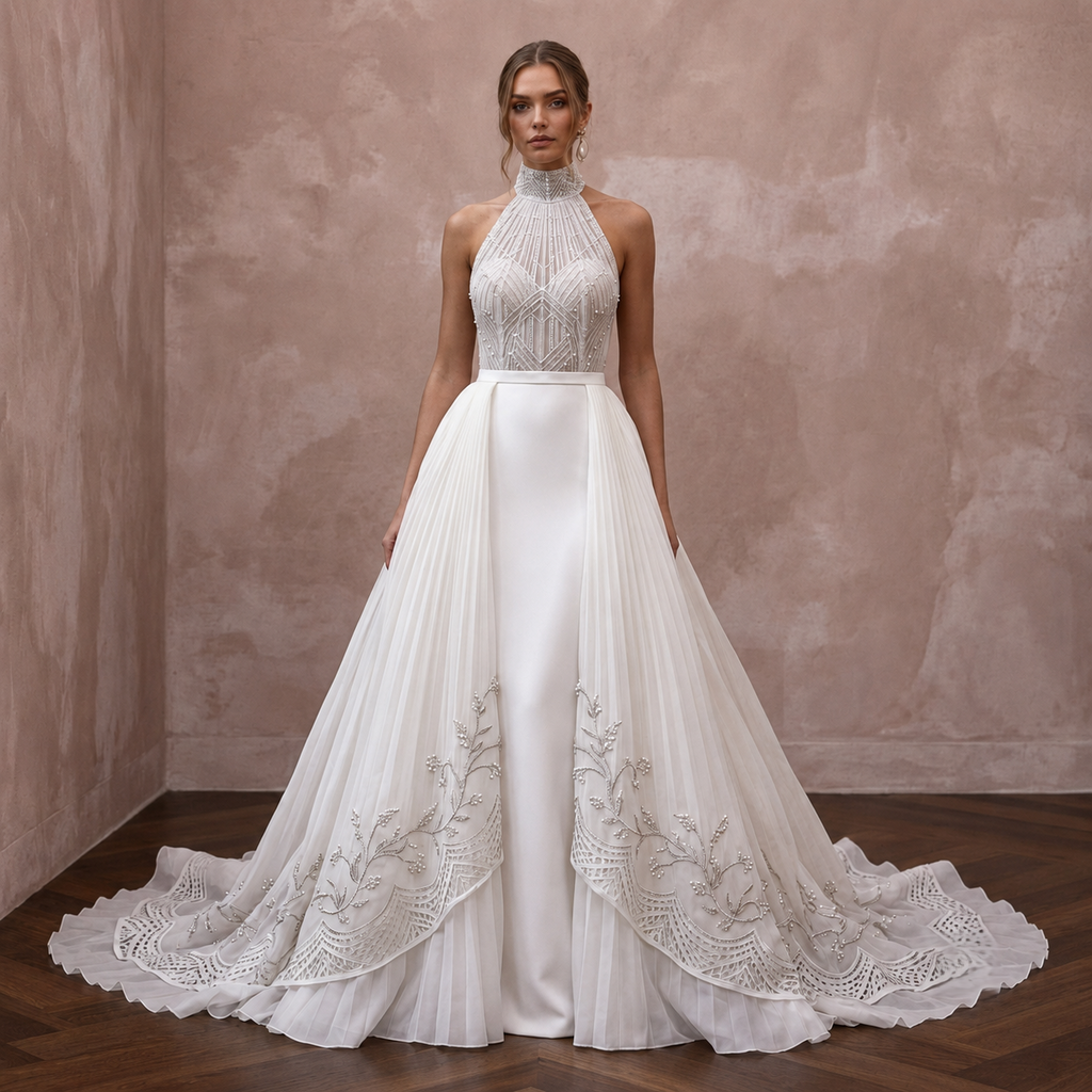 Overskirt Wedding Dresses with Elegant Two-in-One Designs