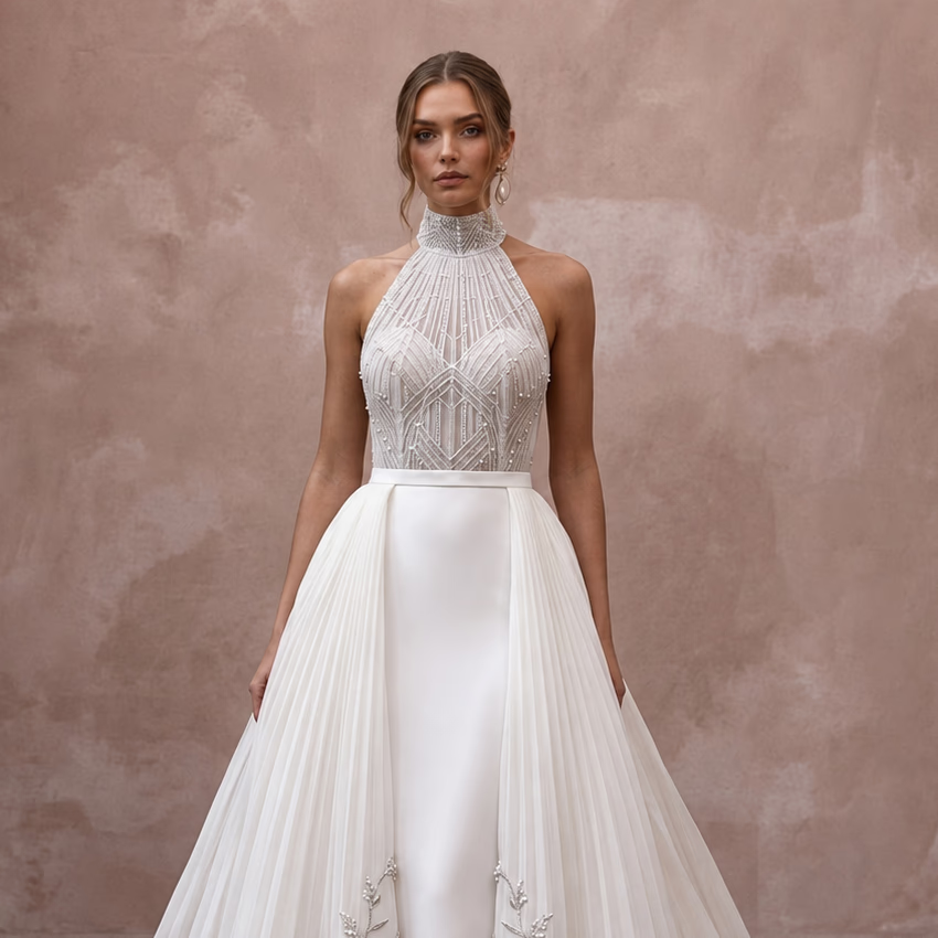 Overskirt Wedding Dresses with Elegant Two - in - One Designs - Apparel & Accessories > Clothing > Wedding & Bridal Party Dresses > Wedding Dresses - Mignonette Bridal