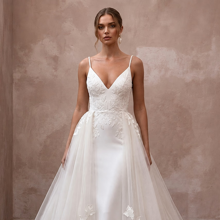 Overskirt Wedding Dresses with Two - in - One Bridal Looks - Apparel & Accessories > Clothing > Wedding & Bridal Party Dresses > Wedding Dresses - Mignonette Bridal
