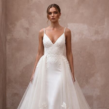 Overskirt Wedding Dresses with Two-in-One Bridal Looks