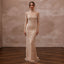 Pearl - Studded Nude Illusion Tulle Sheath for Rehearsal Dinner - Apparel & Accessories > Clothing > Wedding & Bridal Party Dresses > Wedding Dresses - Mignonette Bridal
