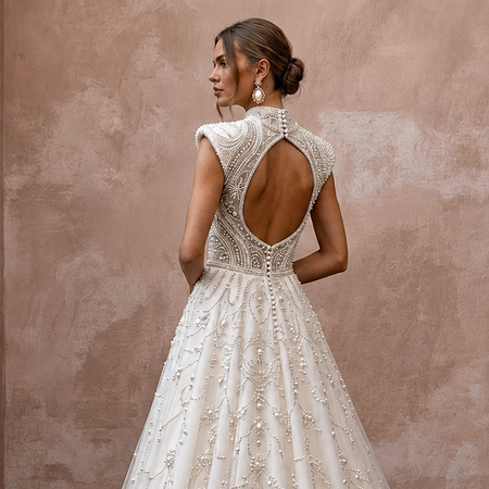 Pearl Beaded Wedding Dresses with Classic Romance