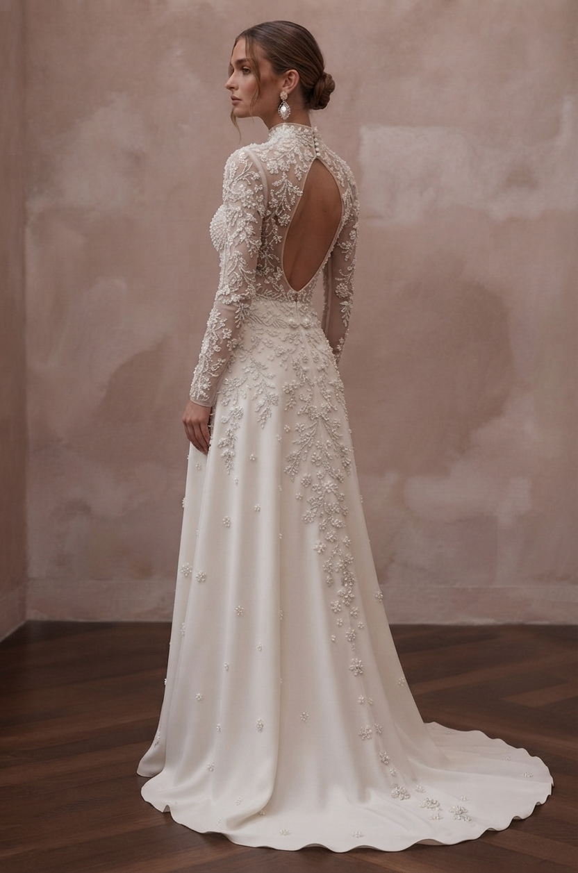 Pearl Embroidered Wedding Dresses with Vintage Charm Secondary image