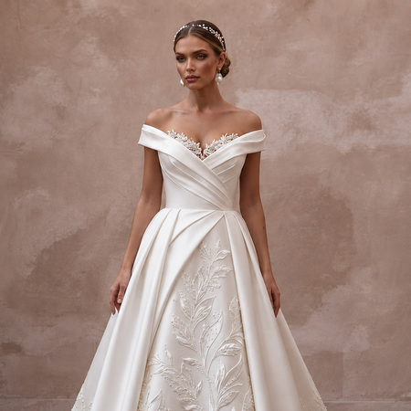 Pearl White Wedding Dresses with Elegant Satin Designs
