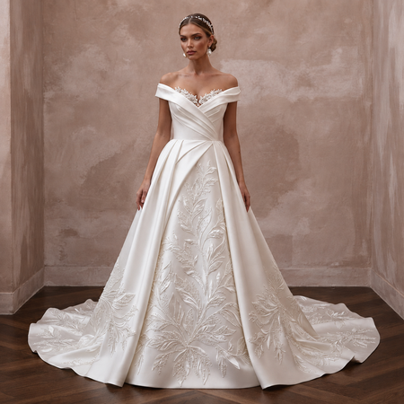 Pearl White Wedding Dresses with Elegant Satin Designs
