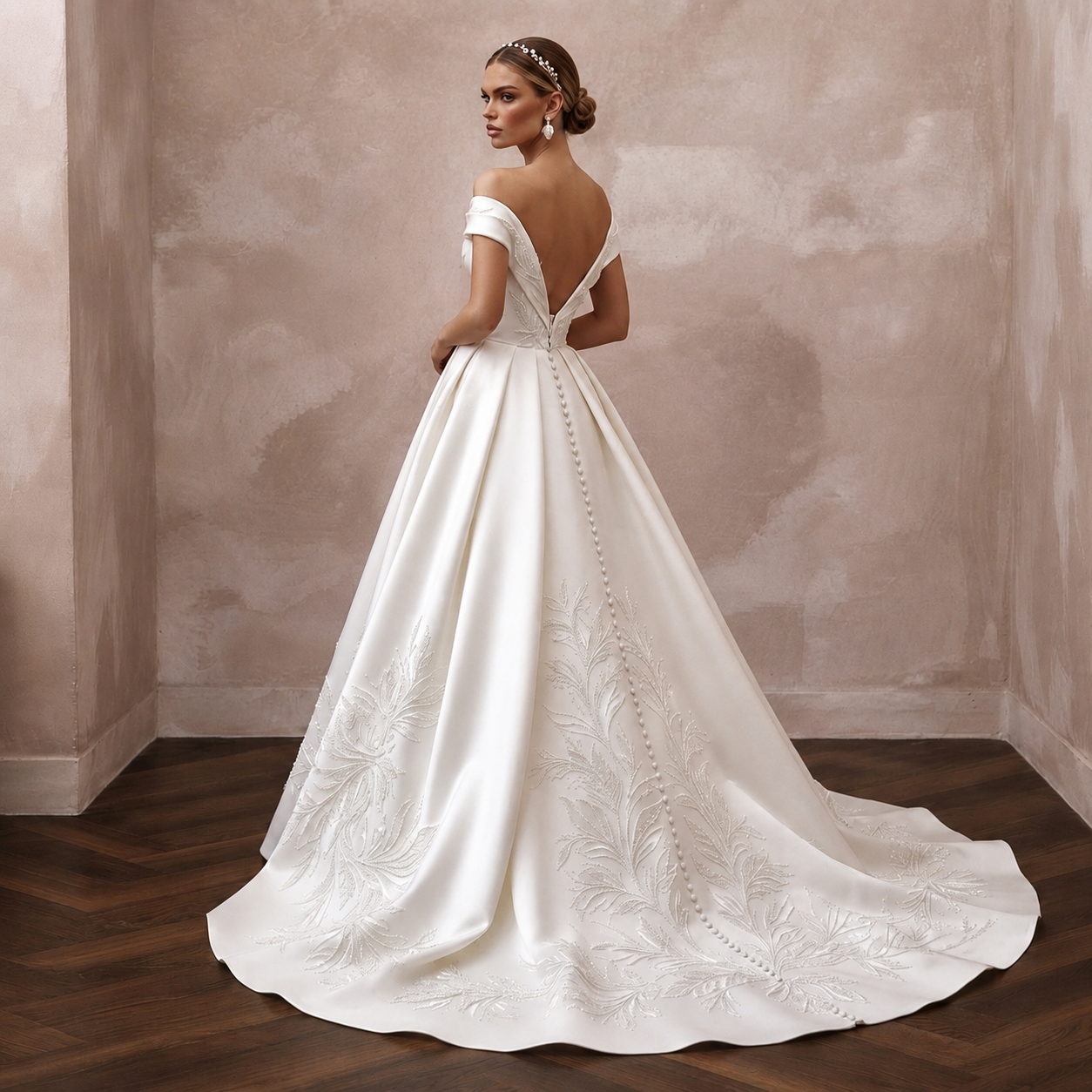Pearl White Wedding Dresses with Elegant Satin Designs Secondary image