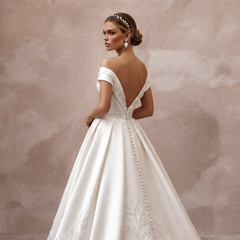 Pearl White Wedding Dresses with Elegant Satin Designs