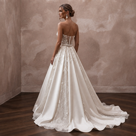 Pearl White Wedding Dresses with Elegant Satin Finish