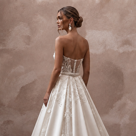Pearl White Wedding Dresses with Elegant Satin Finish