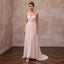 Petite Blush Pink Chiffon Empire Waist Flowing Elopement Dress
