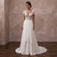 Petite Chiffon A-Line Wedding Dress with Short Sleeves