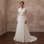Petite Lace Wedding Dress with Long Sleeves and A-Line Silhouette