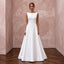 Petite Pure White Mikado Silk Bateau Neckline A-Line Dress
