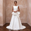 Petite Pure White Mikado Silk Bateau Neckline A-Line Dress
